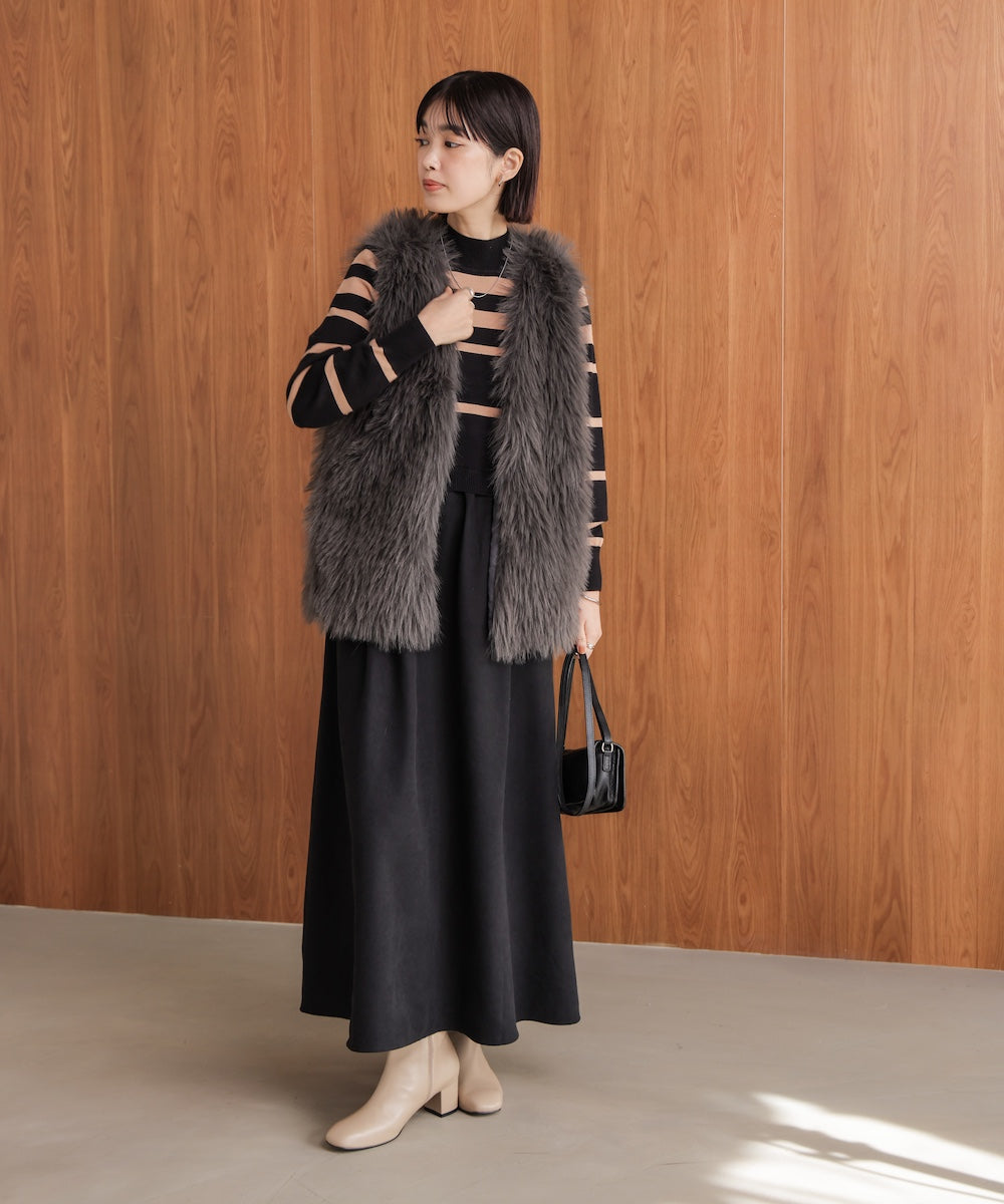 布帛ドッキングニットワンピース［11/28発送予定］