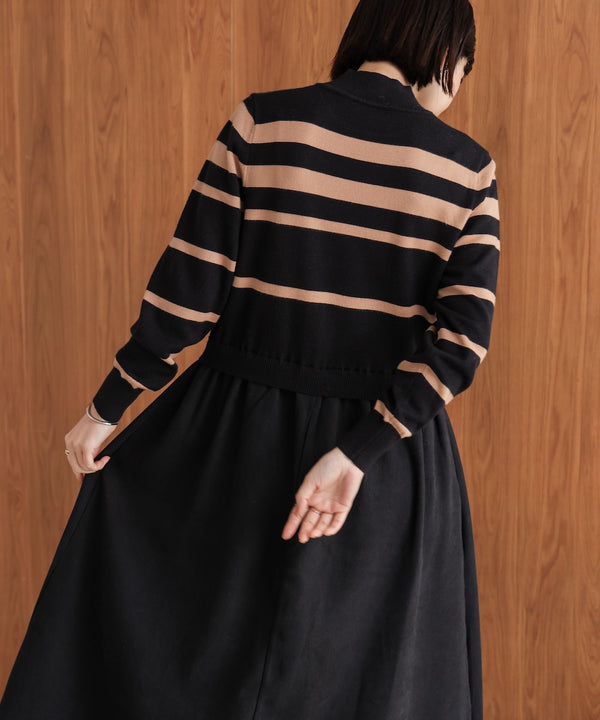 布帛ドッキングニットワンピース［11/28発送予定］