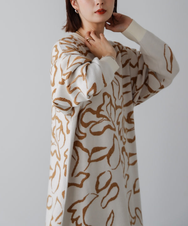 袋ジャガード柄マキシワンピース［11/21発送予定］