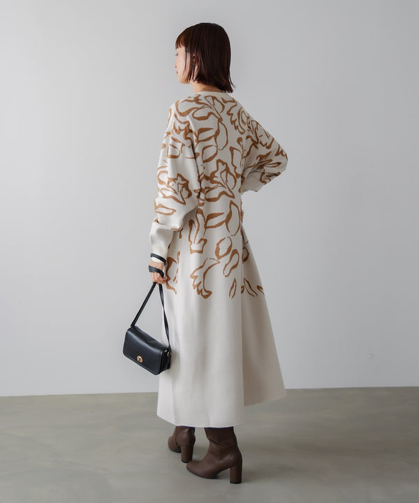 袋ジャガード柄マキシワンピース［11/21発送予定］