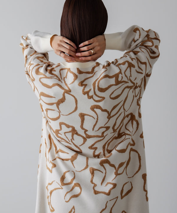 袋ジャガード柄マキシワンピース［11/21発送予定］