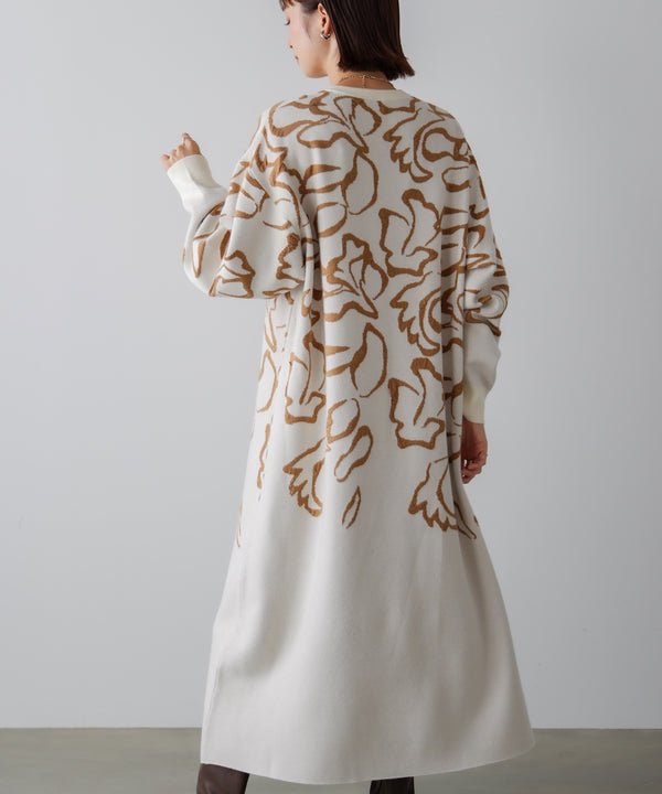 袋ジャガード柄マキシワンピース［11/21発送予定］