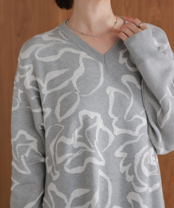 袋ジャガード柄マキシワンピース［11/21発送予定］