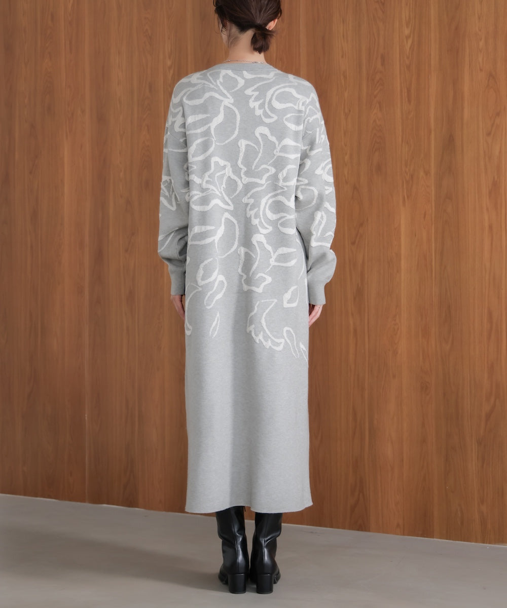 袋ジャガード柄マキシワンピース［11/21発送予定］