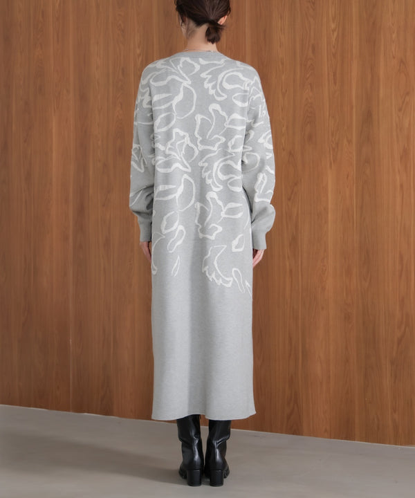 袋ジャガード柄マキシワンピース［11/21発送予定］