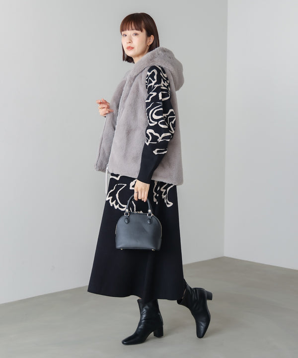 袋ジャガード柄マキシワンピース［11/21発送予定］