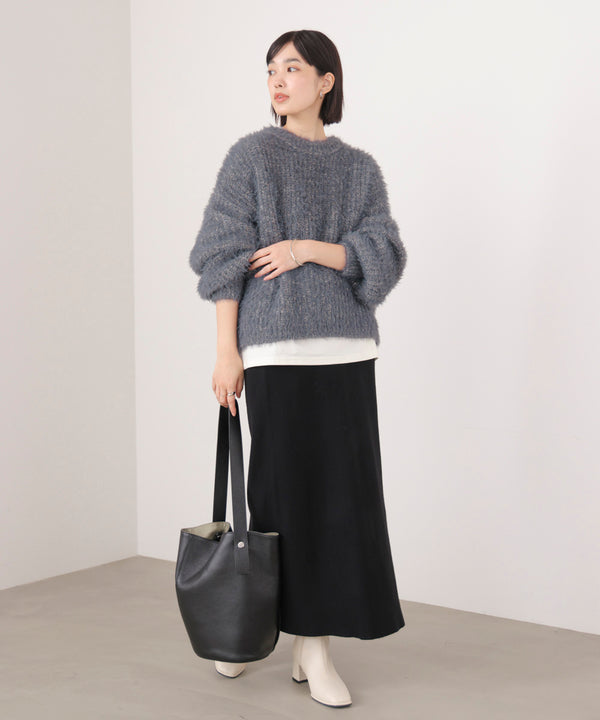 シャギーミックスニットプルオーバー