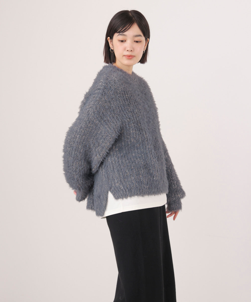 シャギーミックスニットプルオーバー