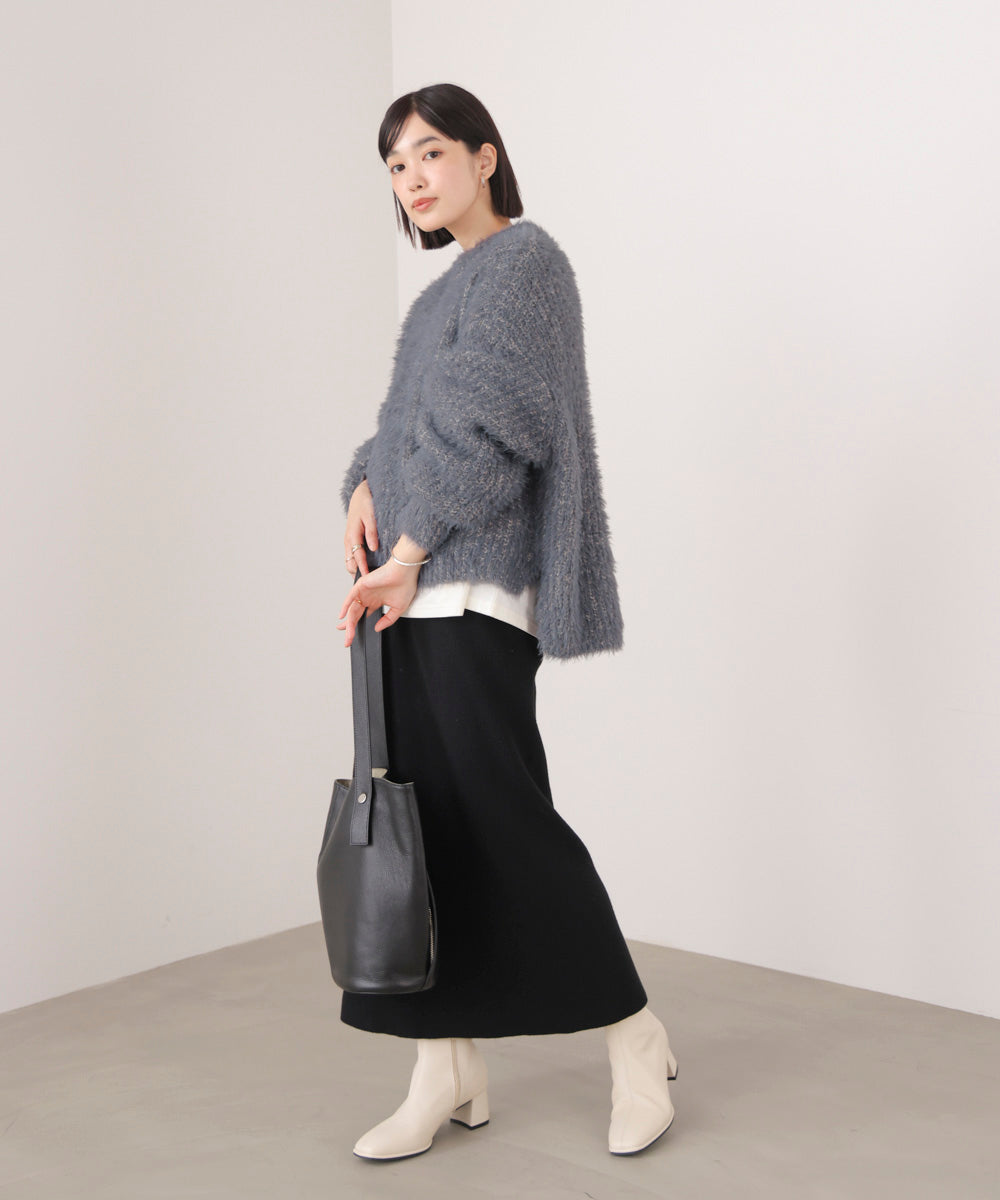 シャギーミックスニットプルオーバー