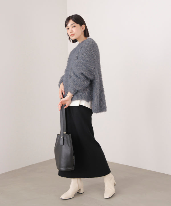 シャギーミックスニットプルオーバー