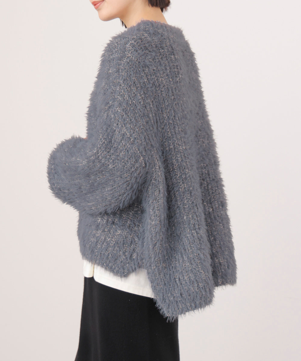 シャギーミックスニットプルオーバー