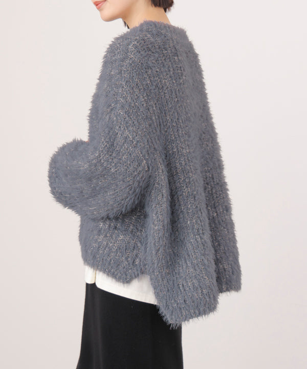 シャギーミックスニットプルオーバー