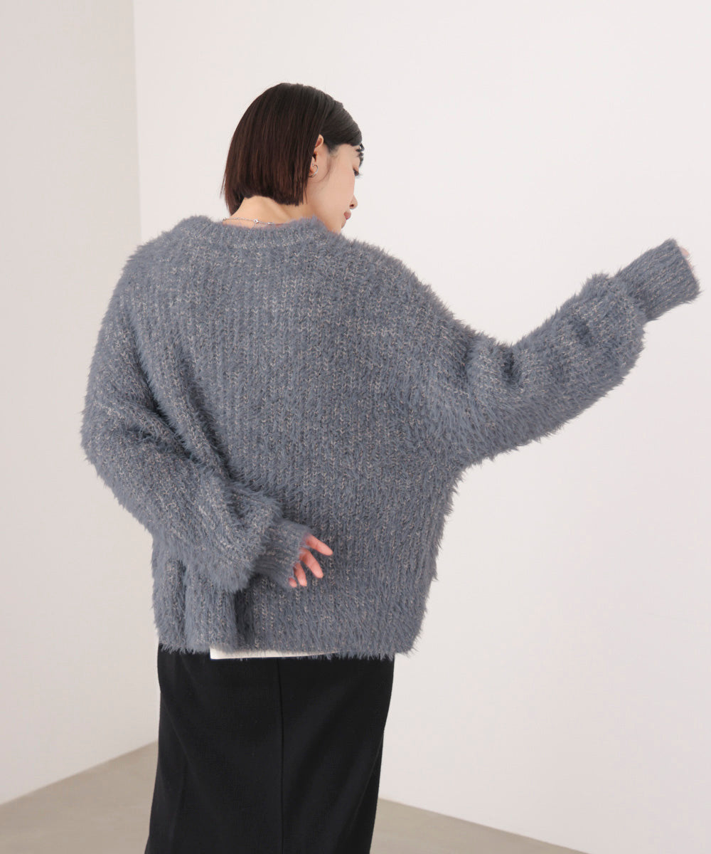 シャギーミックスニットプルオーバー
