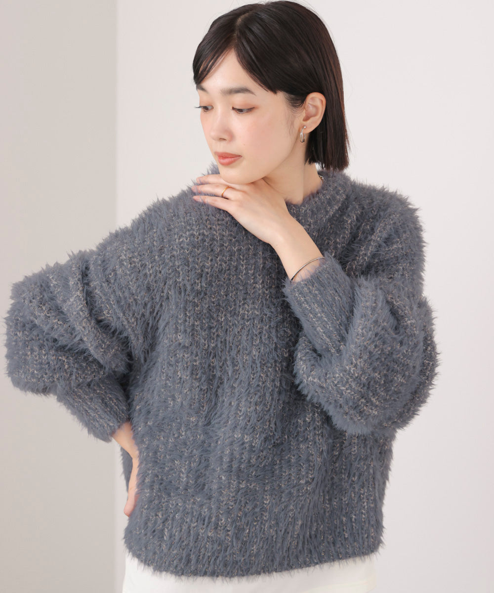 シャギーミックスニットプルオーバー