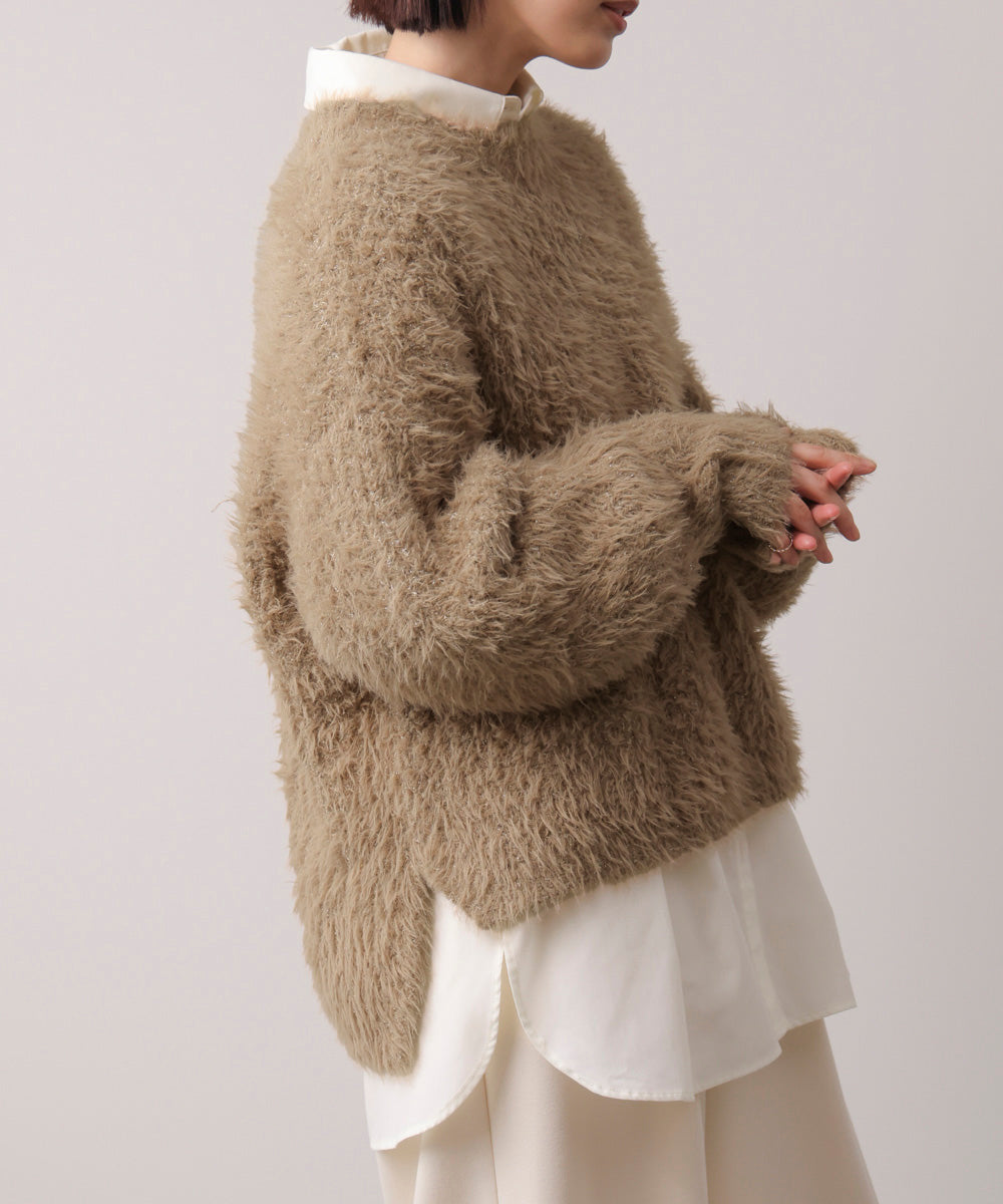 シャギーミックスニットプルオーバー