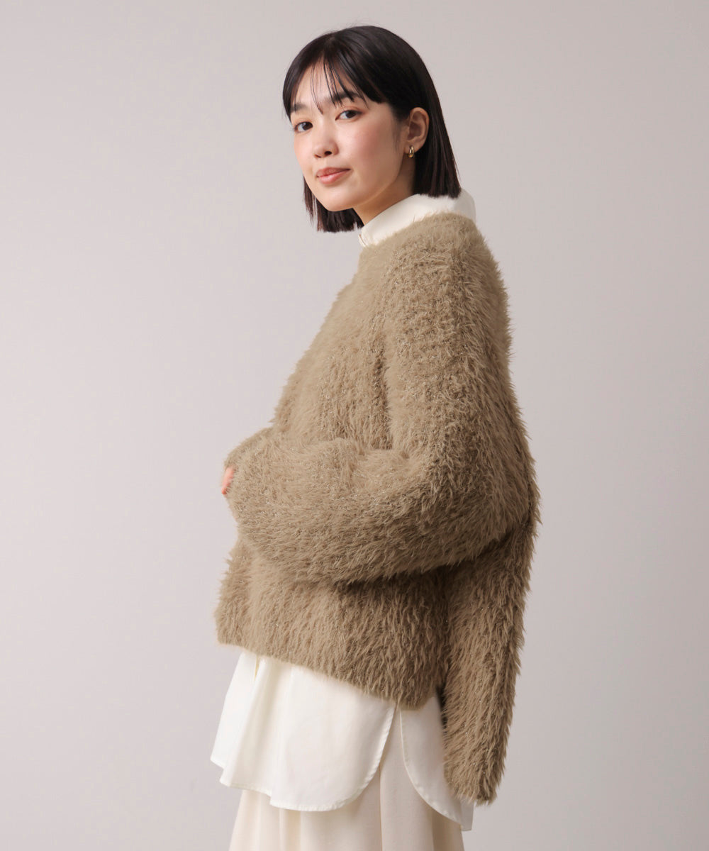 シャギーミックスニットプルオーバー