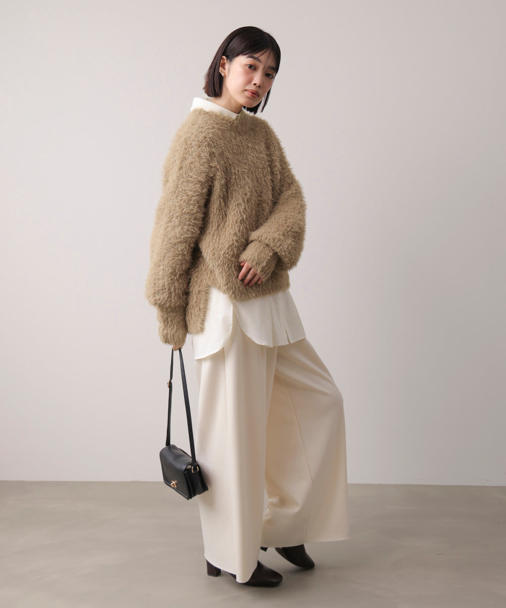 シャギーミックスニットプルオーバー