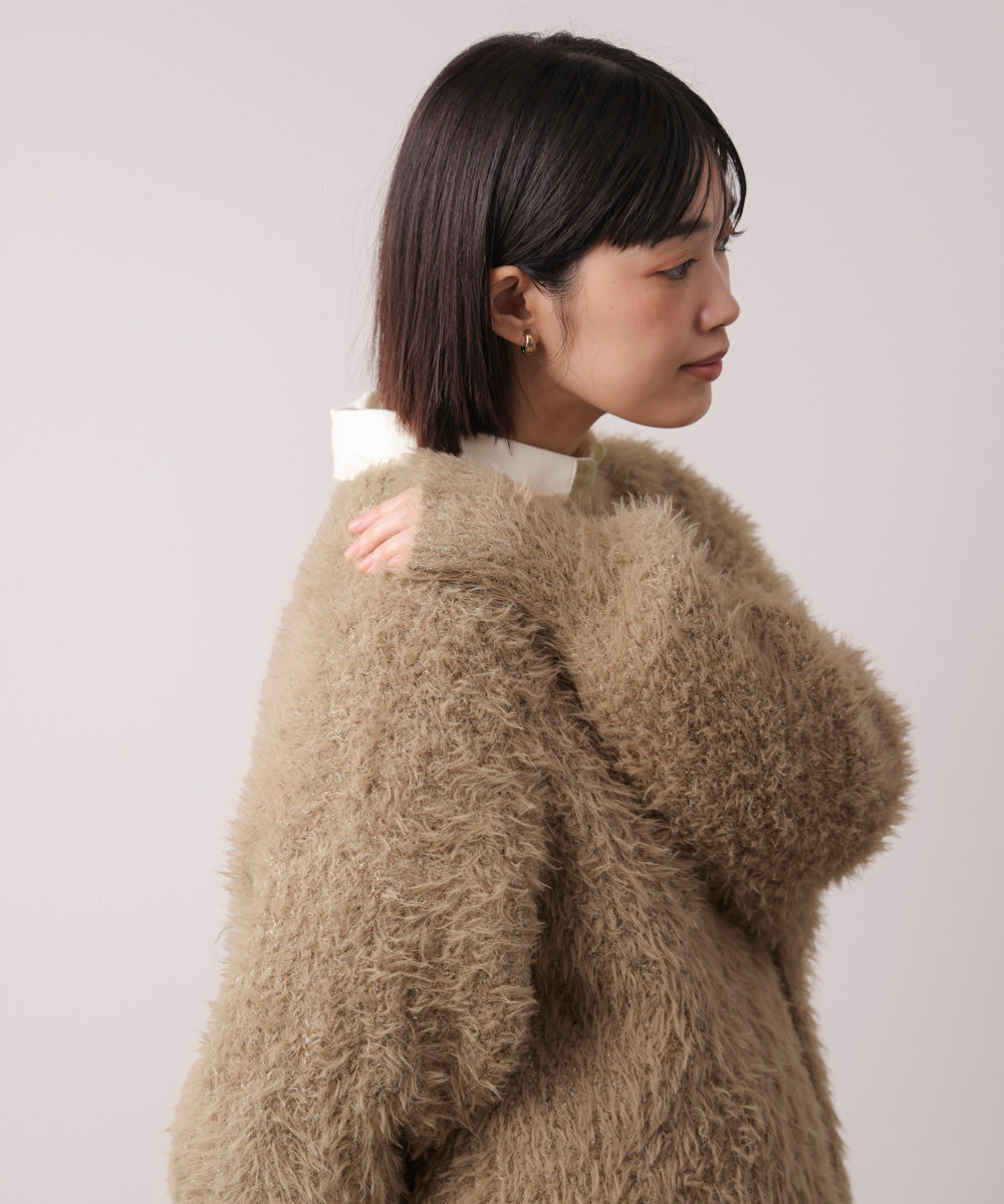 シャギーミックスニットプルオーバー