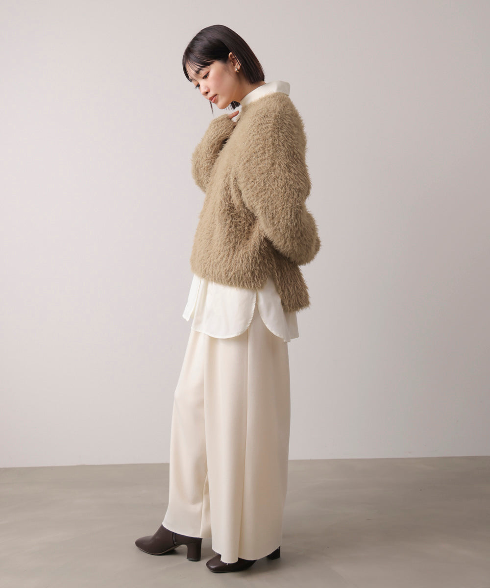 シャギーミックスニットプルオーバー