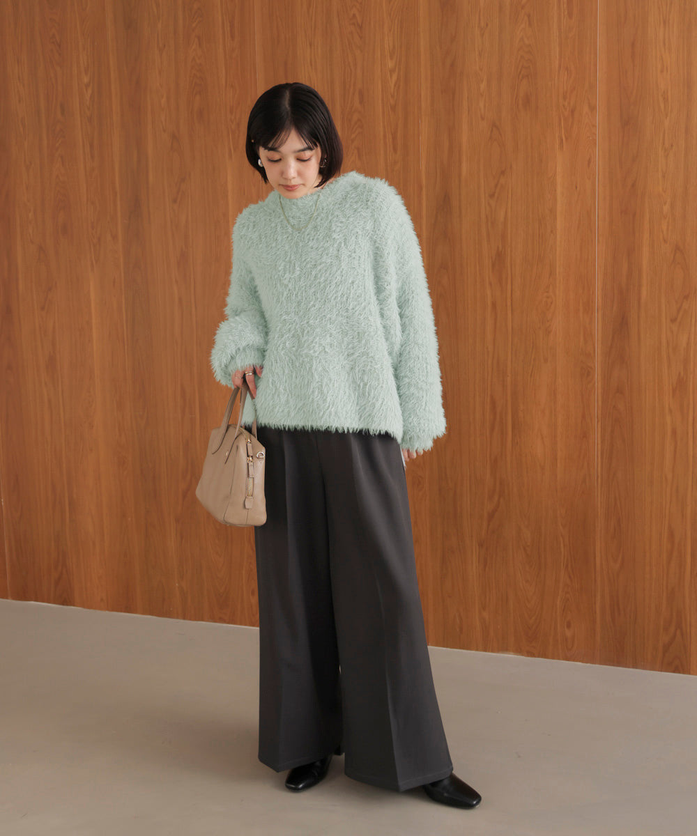 シャギーミックスニットプルオーバー