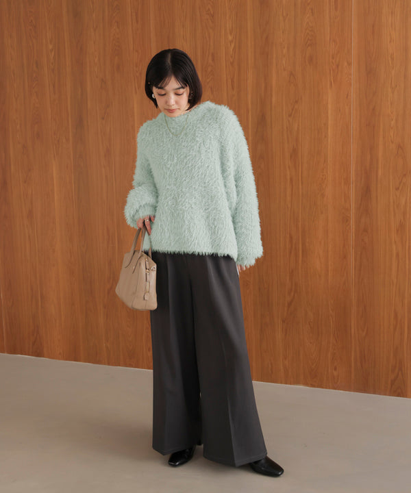 シャギーミックスニットプルオーバー