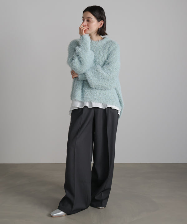 シャギーミックスニットプルオーバー