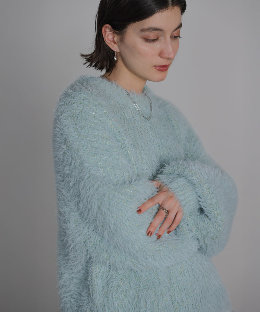 シャギーミックスニットプルオーバー