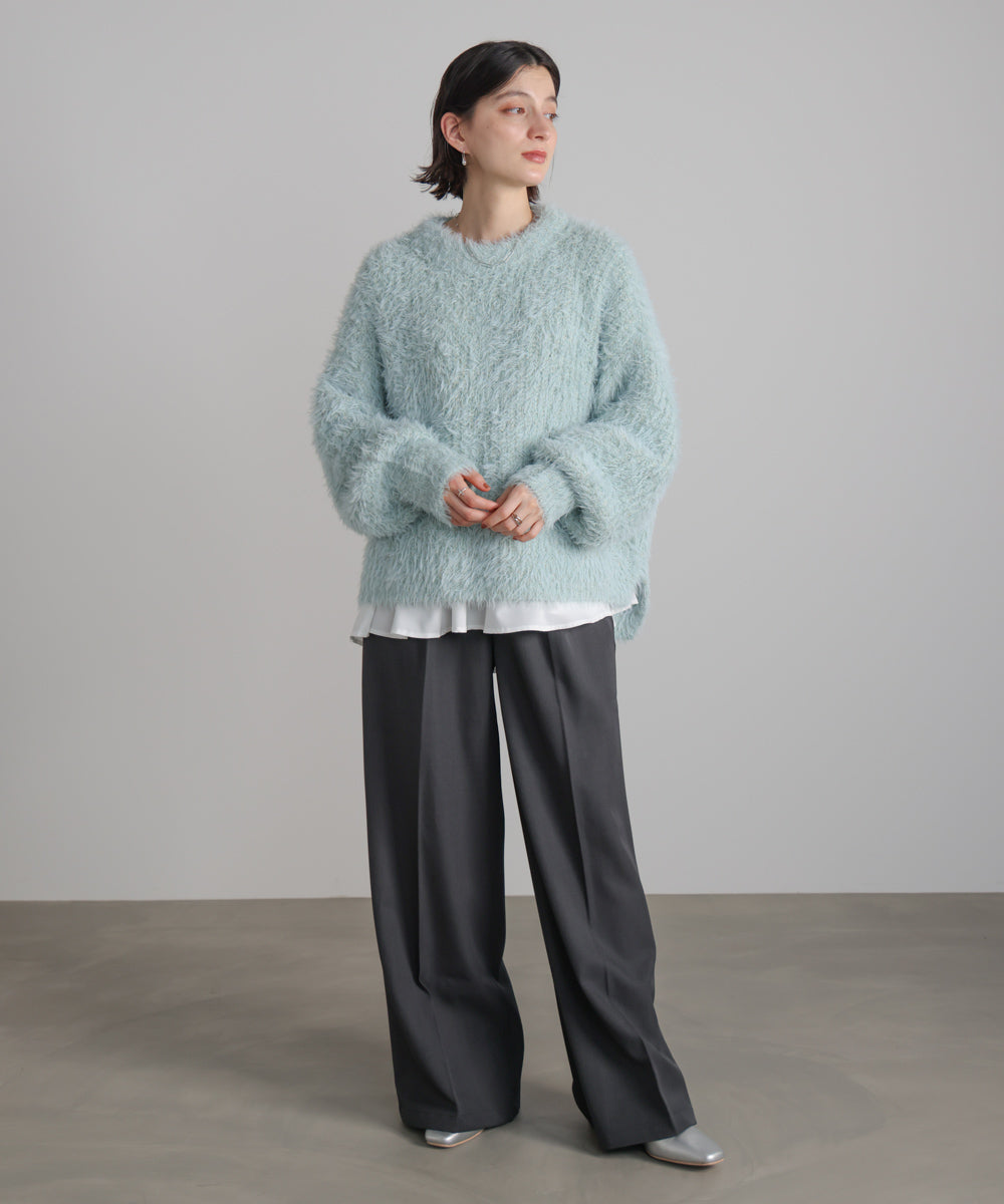 シャギーミックスニットプルオーバー