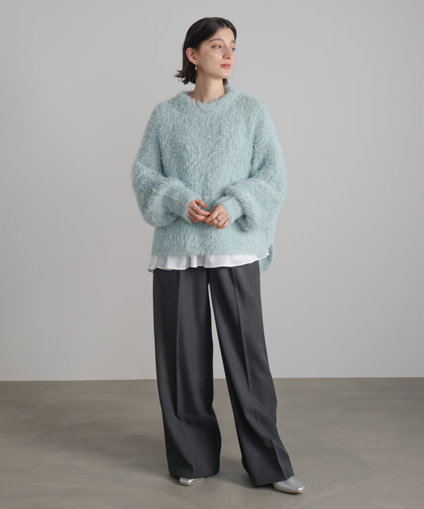 シャギーミックスニットプルオーバー