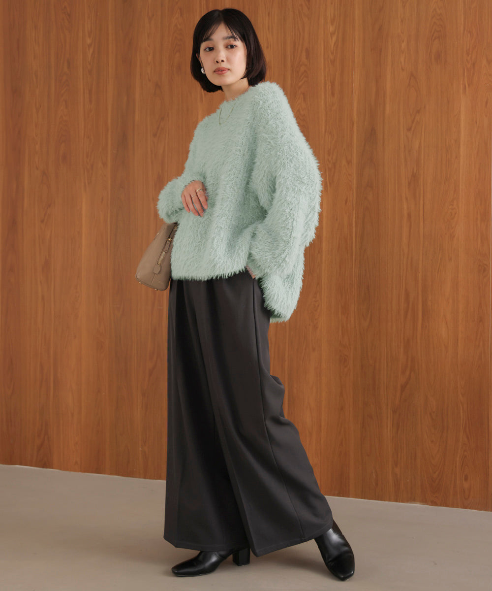 シャギーミックスニットプルオーバー