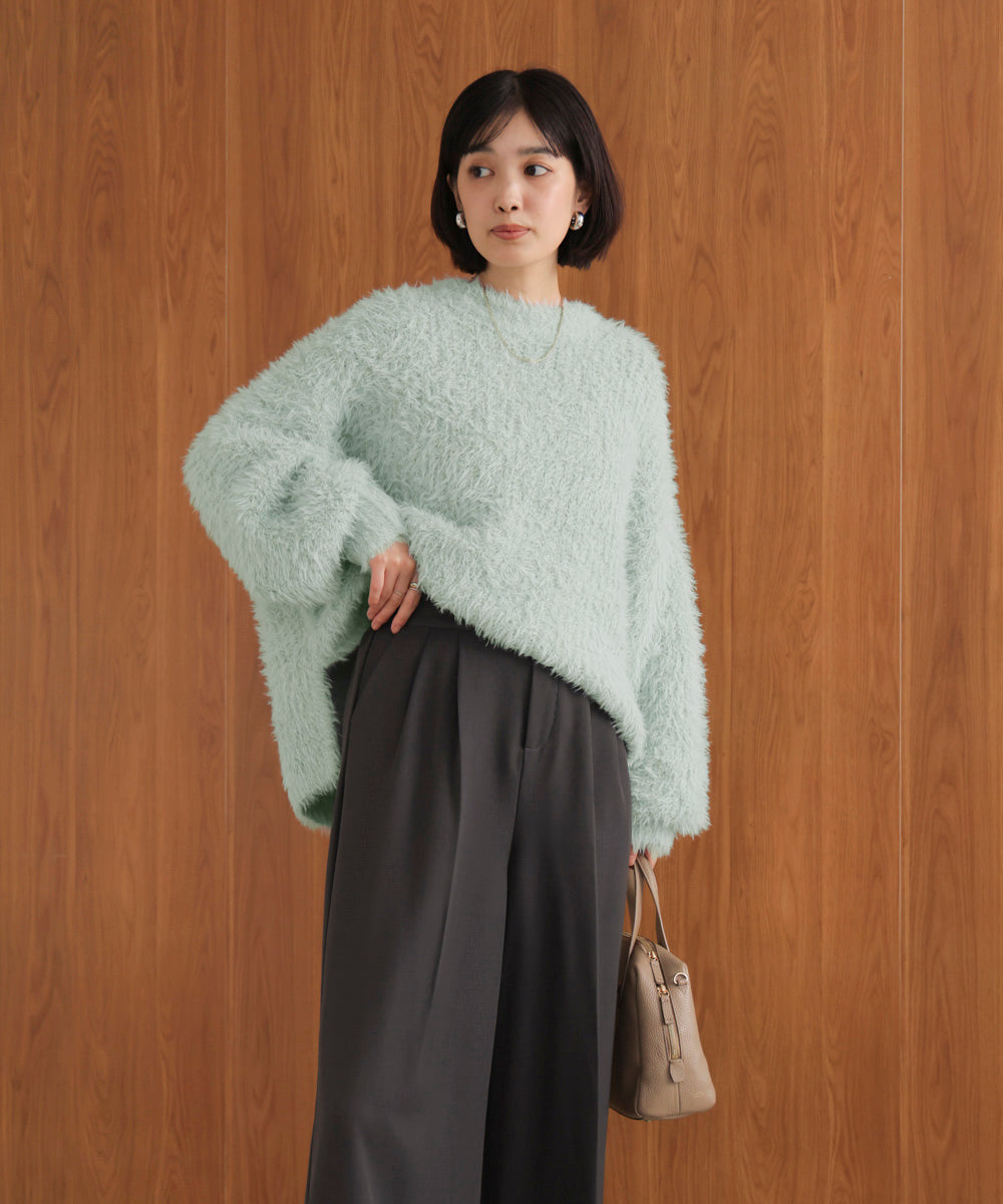 シャギーミックスニットプルオーバー