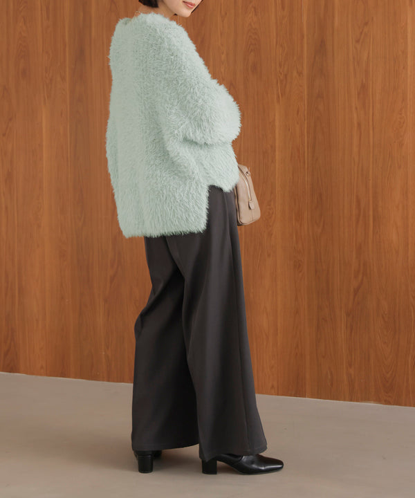 シャギーミックスニットプルオーバー