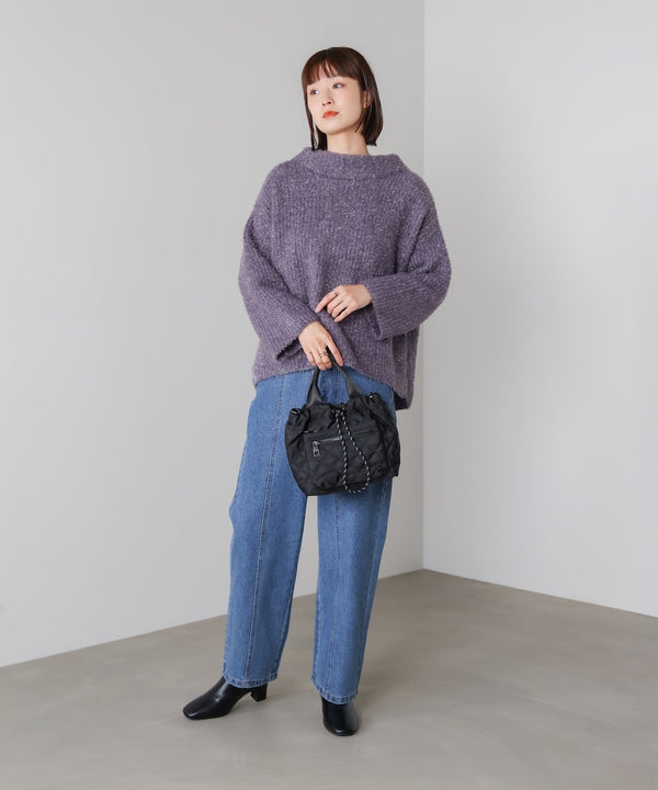 フィルムラメハイネックニットプルオーバー［11/19発送予定］