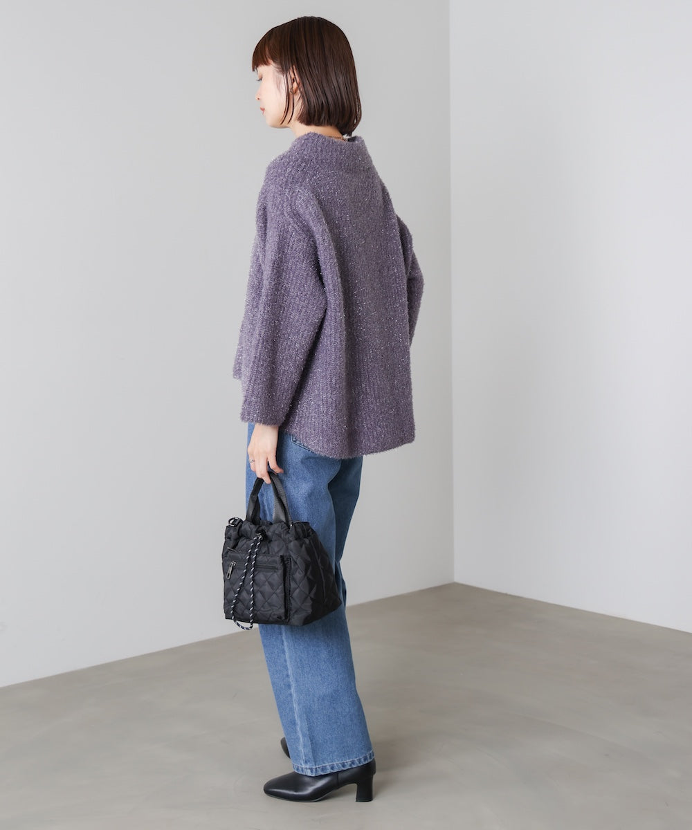 フィルムラメハイネックニットプルオーバー［11/19発送予定］