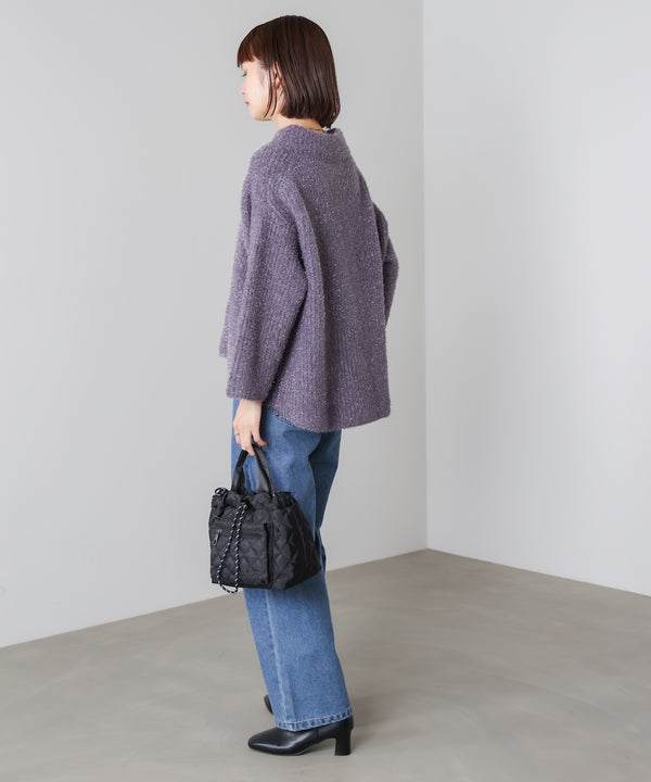 フィルムラメハイネックニットプルオーバー［11/19発送予定］