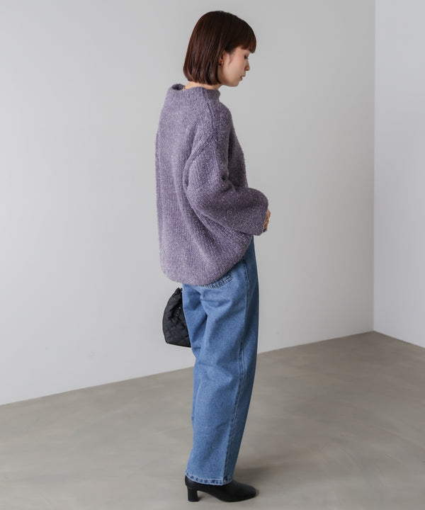 フィルムラメハイネックニットプルオーバー［11/19発送予定］