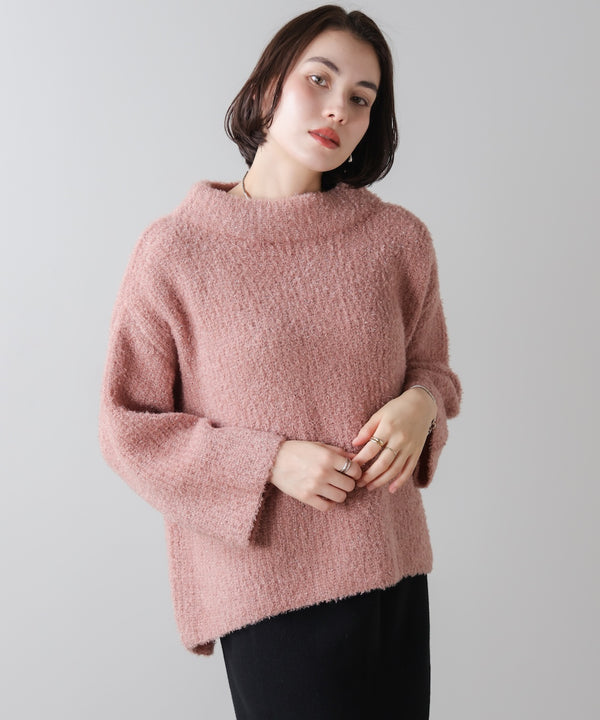 フィルムラメハイネックニットプルオーバー［11/19発送予定］