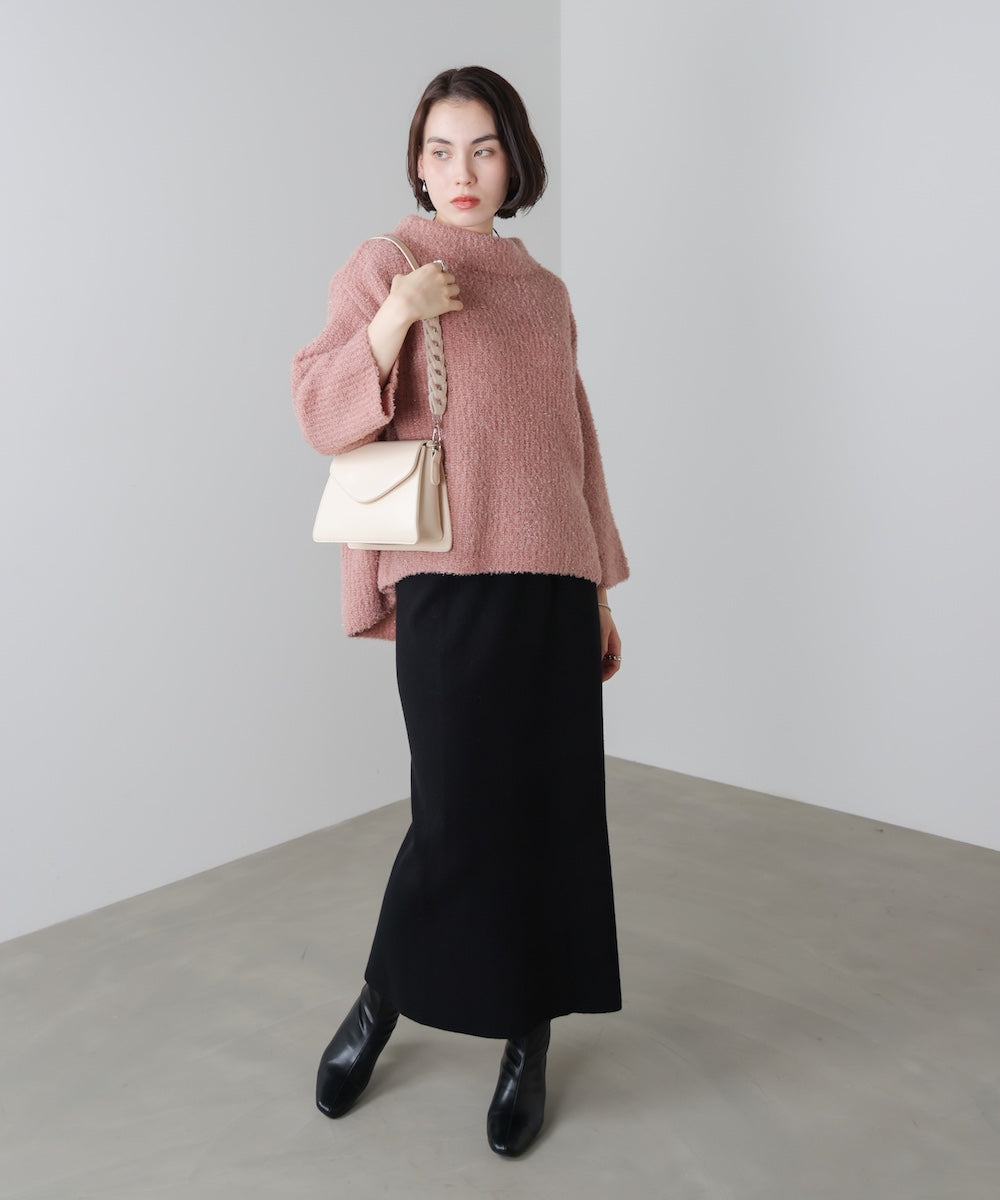 フィルムラメハイネックニットプルオーバー［11/19発送予定］