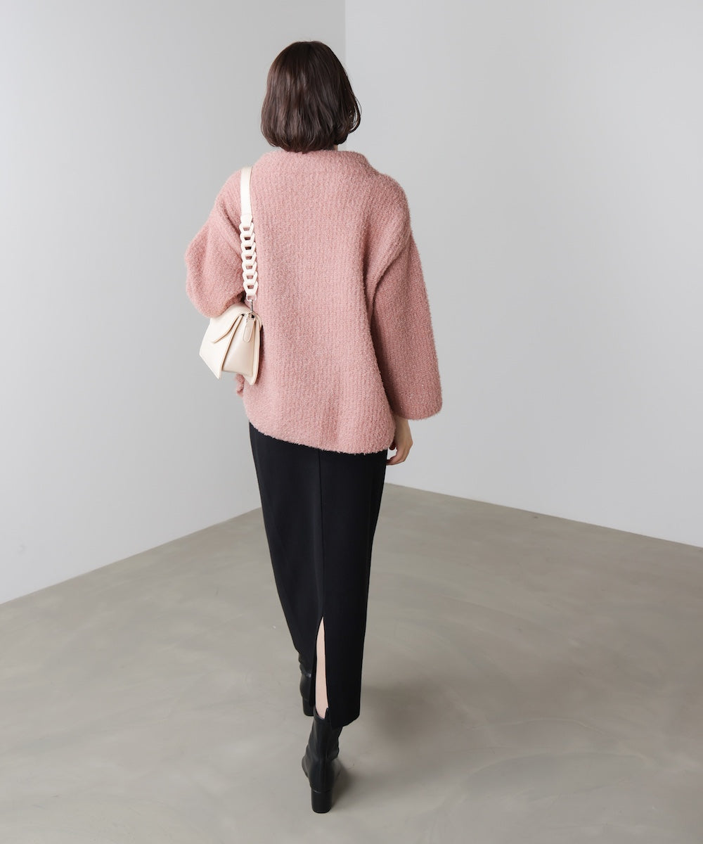 フィルムラメハイネックニットプルオーバー［11/19発送予定］