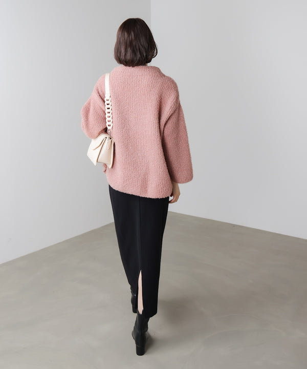 フィルムラメハイネックニットプルオーバー［11/19発送予定］