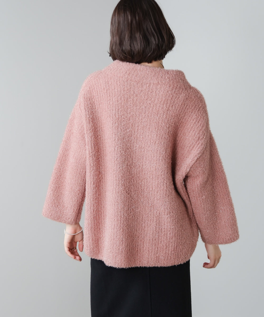 フィルムラメハイネックニットプルオーバー［11/19発送予定］