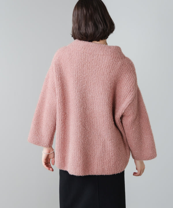 フィルムラメハイネックニットプルオーバー［11/19発送予定］