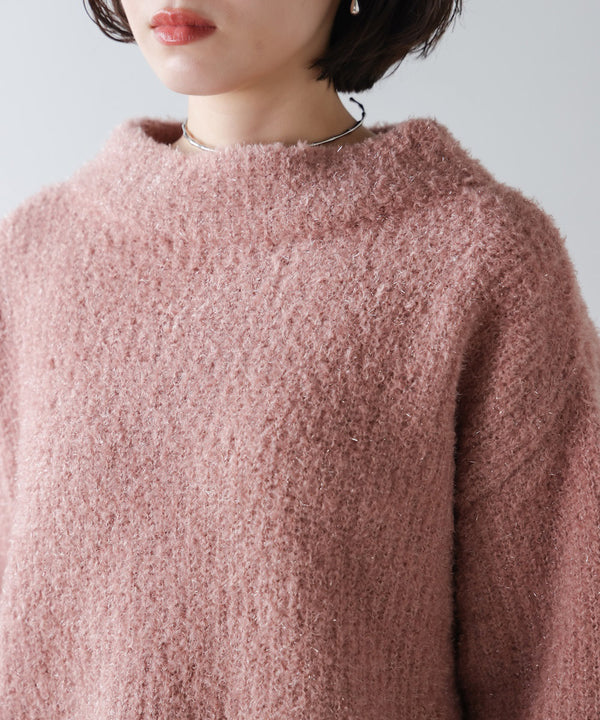フィルムラメハイネックニットプルオーバー［11/19発送予定］