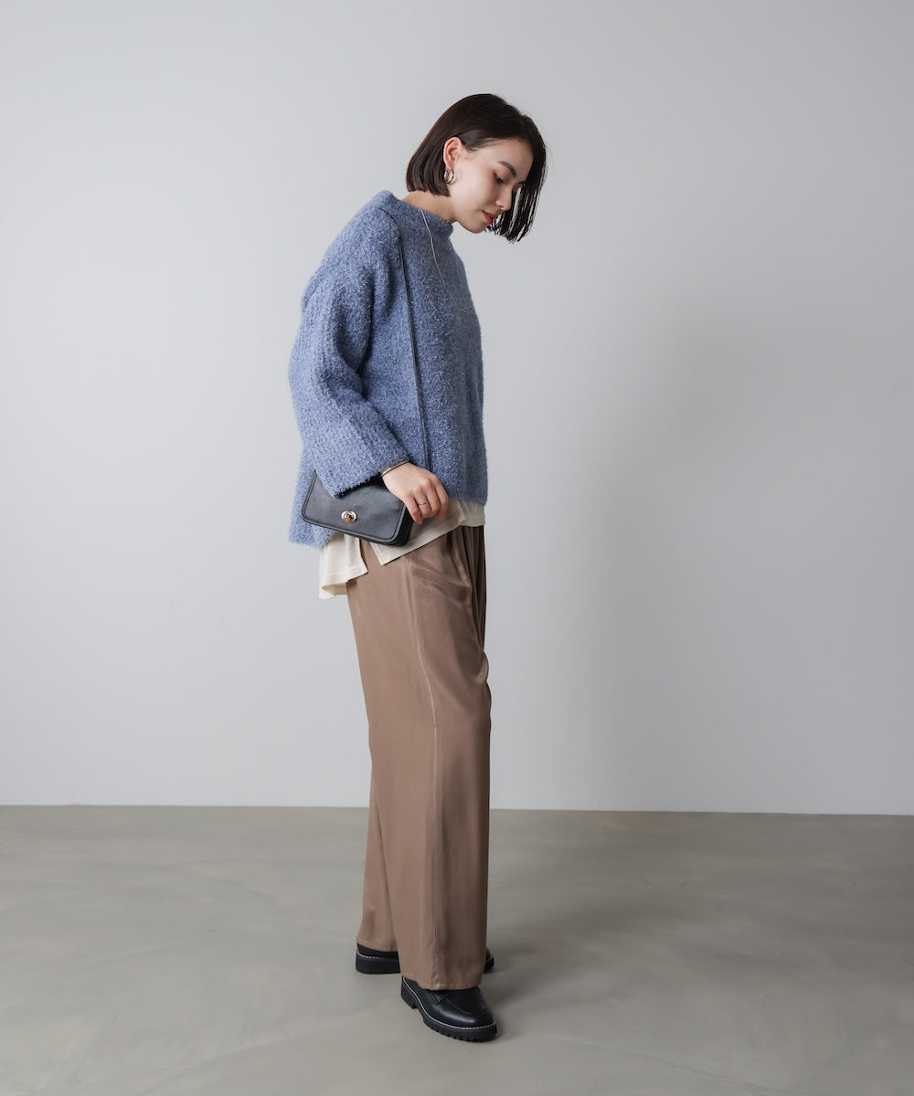 フィルムラメハイネックニットプルオーバー［11/19発送予定］