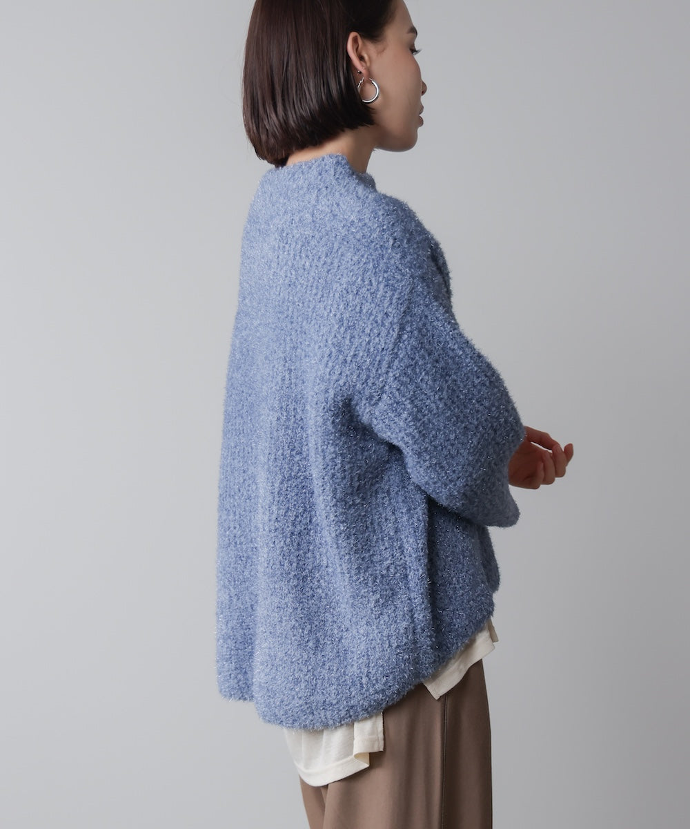 フィルムラメハイネックニットプルオーバー［11/19発送予定］
