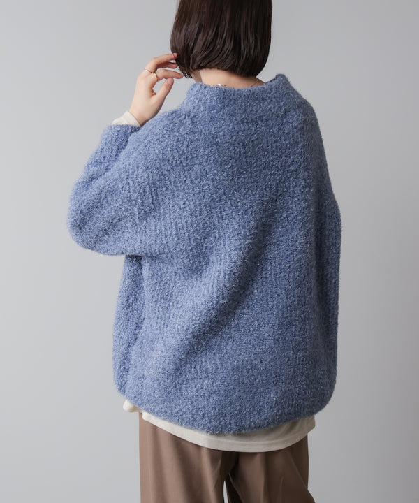 フィルムラメハイネックニットプルオーバー［11/19発送予定］