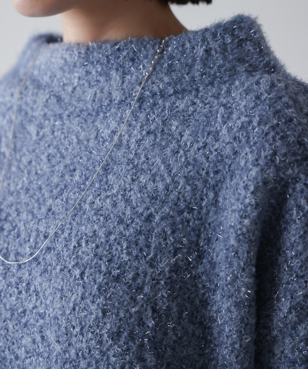 フィルムラメハイネックニットプルオーバー［11/19発送予定］