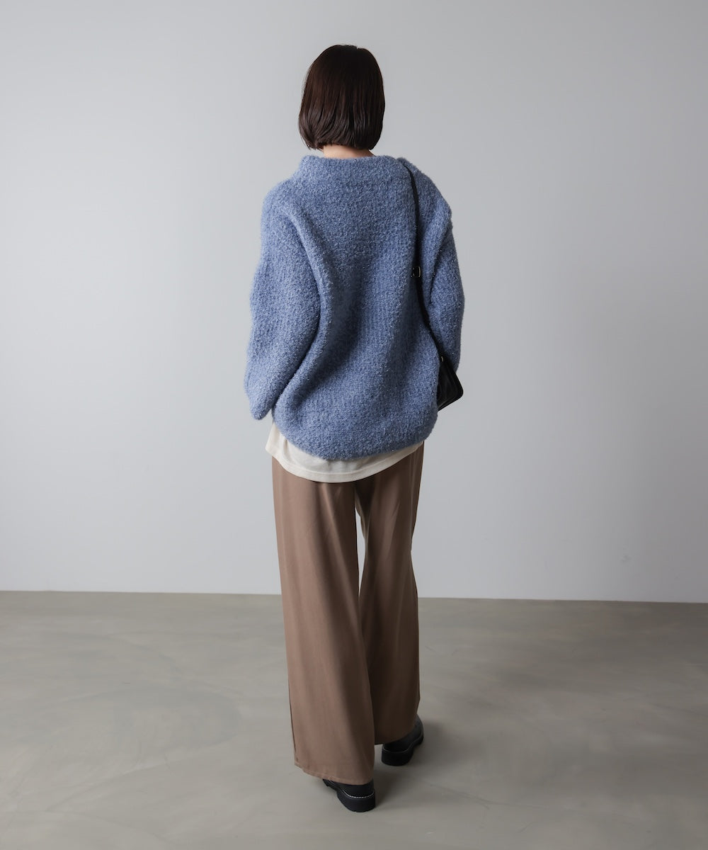 フィルムラメハイネックニットプルオーバー［11/19発送予定］