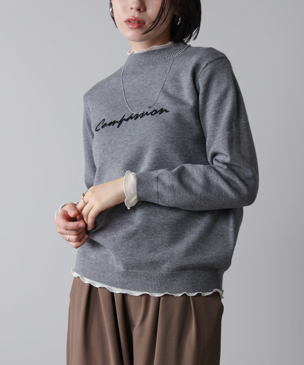 刺しゅうロゴニットプルオーバー