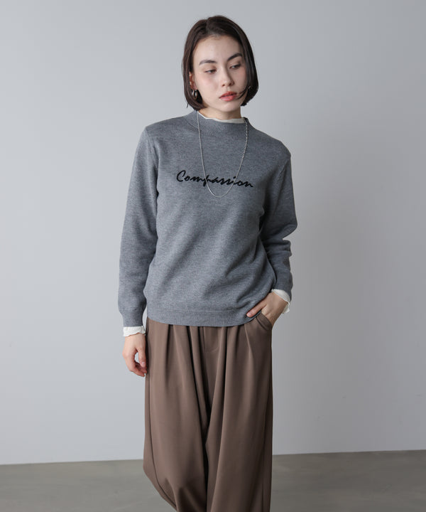 刺しゅうロゴニットプルオーバー